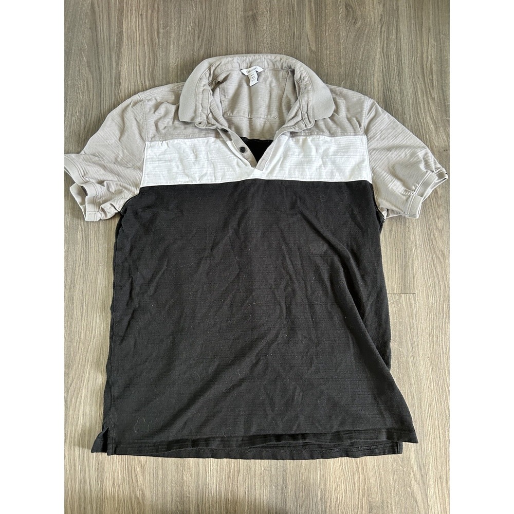 Calvin Klein Black white Combo Lifestyle Short Sleeve Polo Shirt Men's Size XL